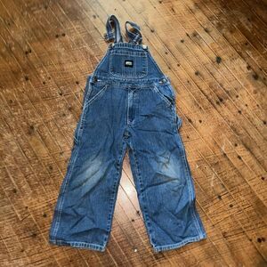 Keys grandpa farmer medium wash kids 5 distressed overalls